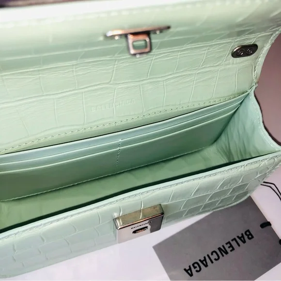 BALENCIAGA CALFSKIN CROCODILE EMBOSSED GOSSIP XS CHAIN BAG - Picture 11 of 15